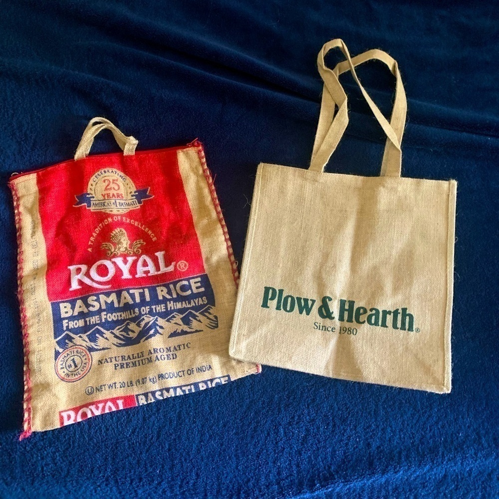 Reusable Burlap bags for shopping groceries
